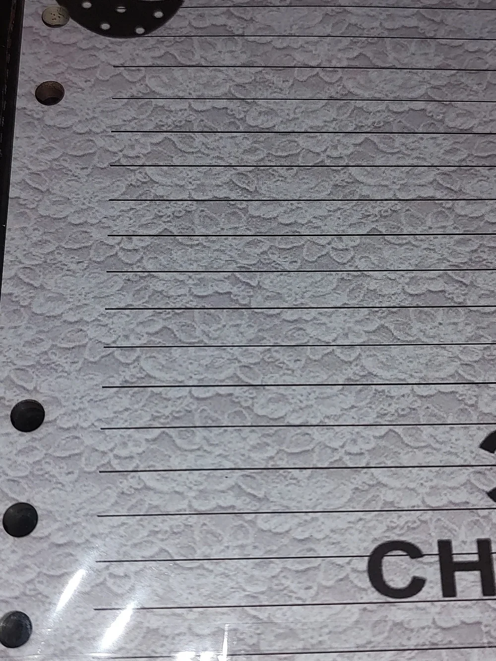 Chanel Logo Lined A5 Size Binder/ Journal White & Black Paper